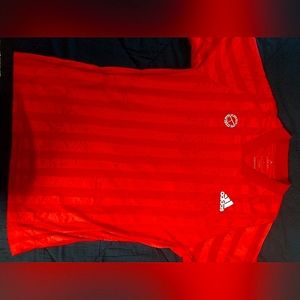 Adidas red soccer sports tshirt